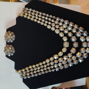 Hong Kong Necklace & Clip Earring Set